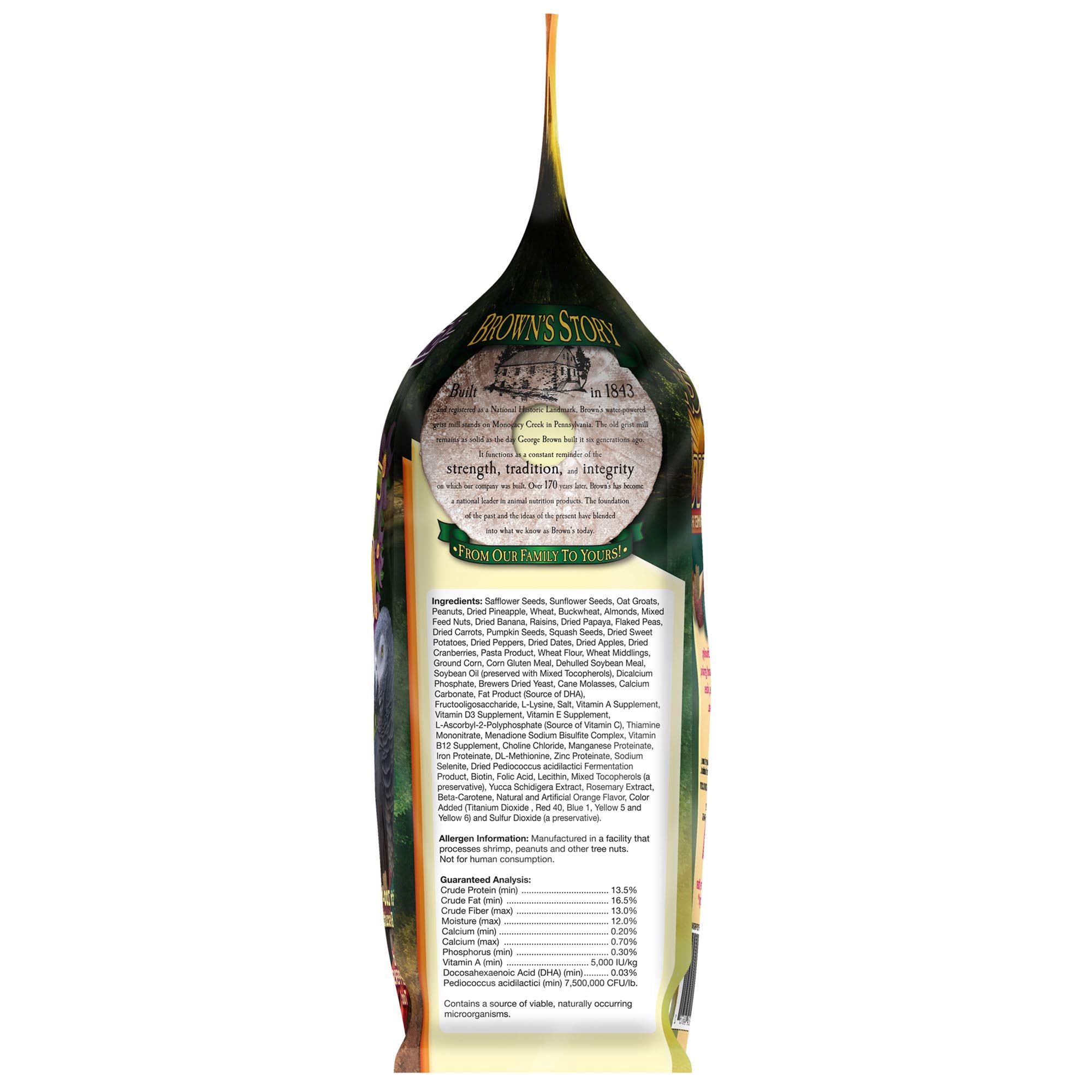 Tropical Carnival Small Hookbill Food-balance-nutricional ofrece equilibrio para aves pequeñas.