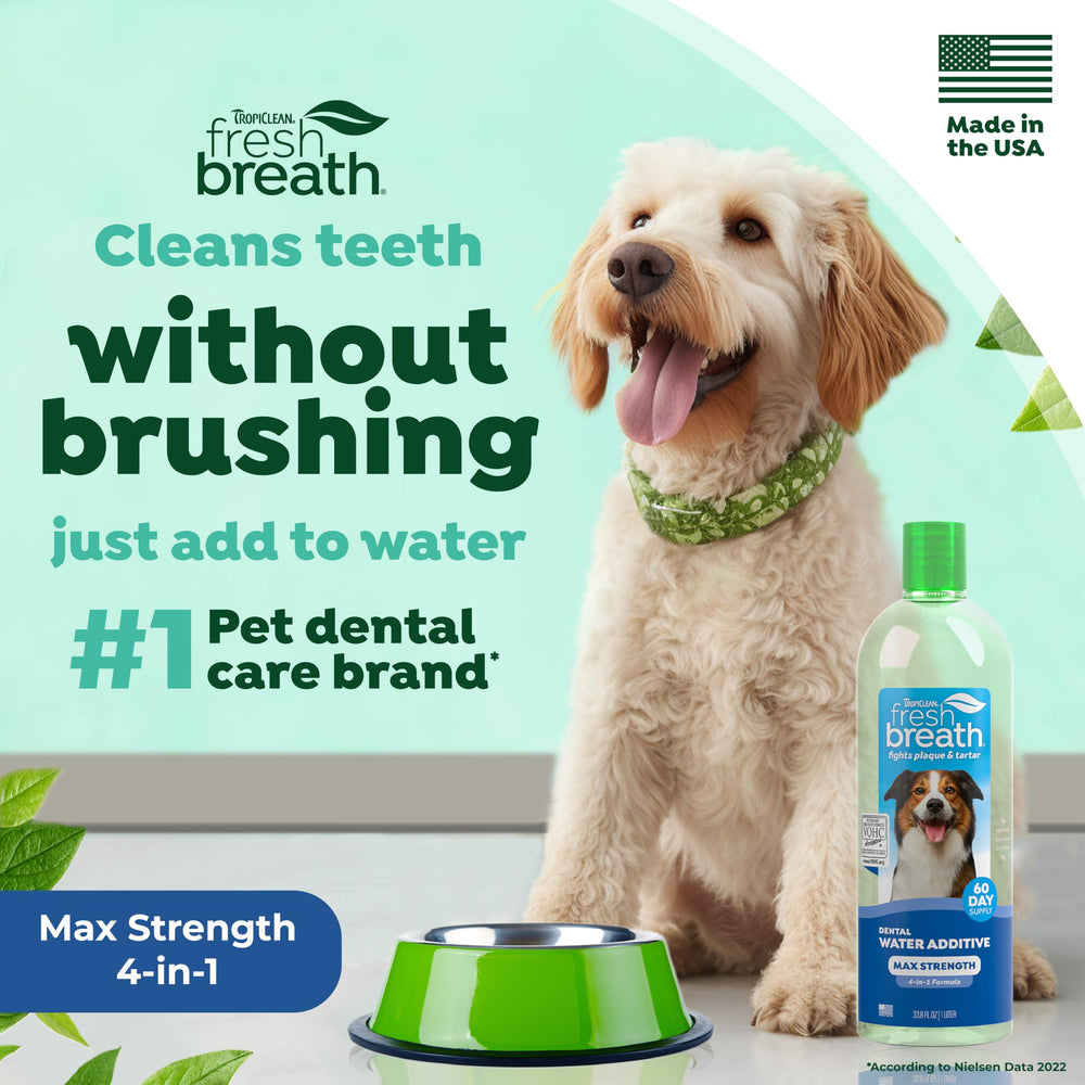 TropiClean blanqueamiento 3D MicroGuard para perros: dientes más blancos.