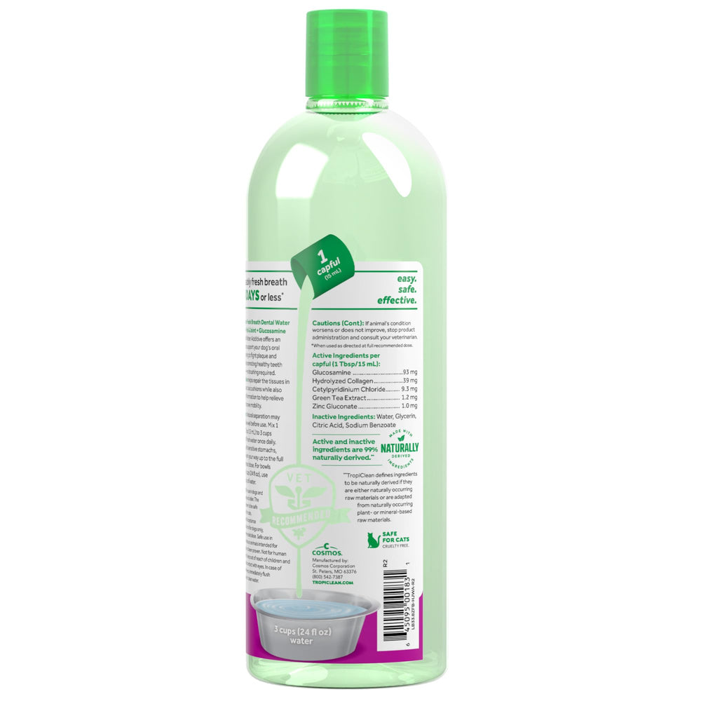 TropiClean Botella de 33.8 onzas, práctico tamaño para uso diario.