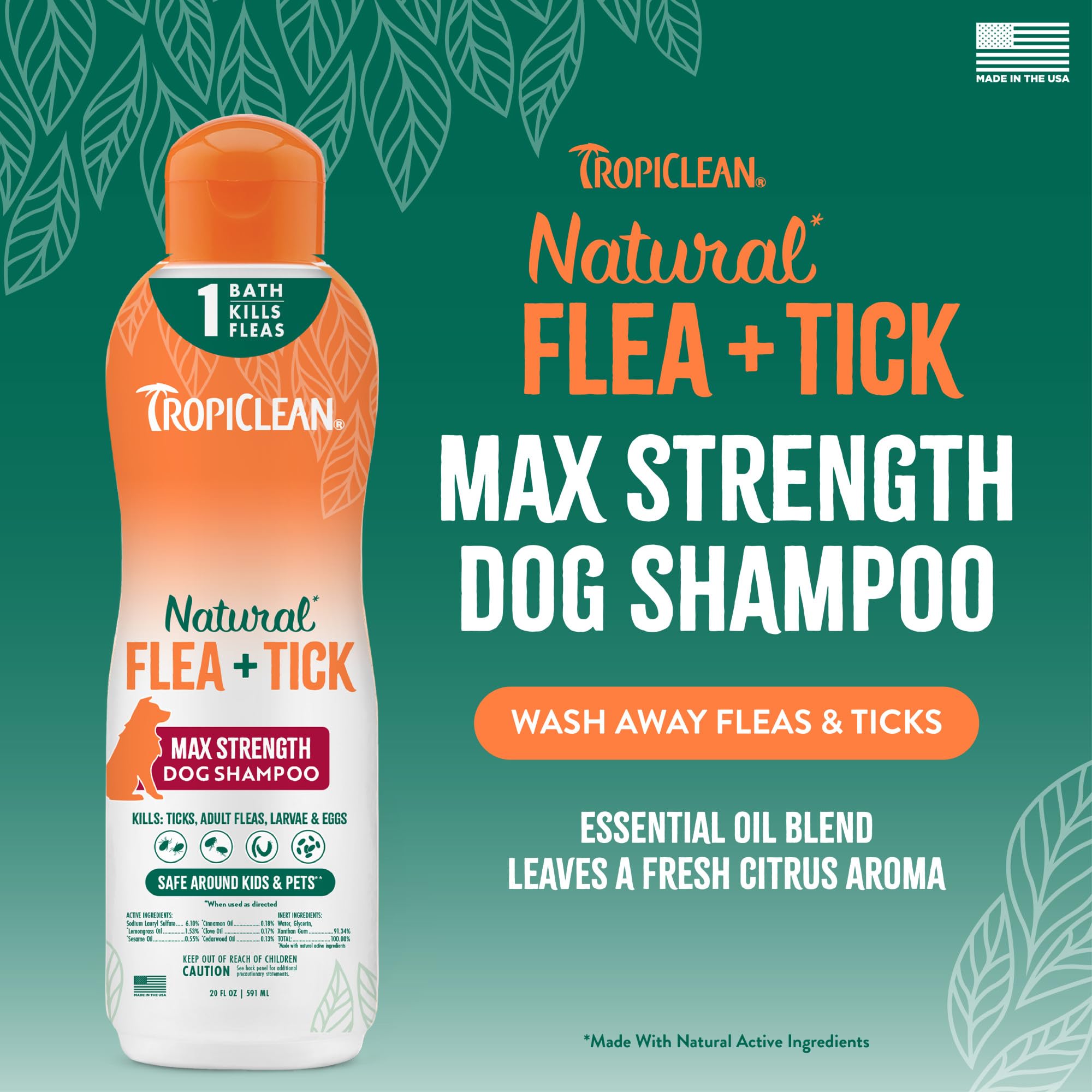 TropiClean Max espuma lavado perro: cobertura rápida del pelaje.