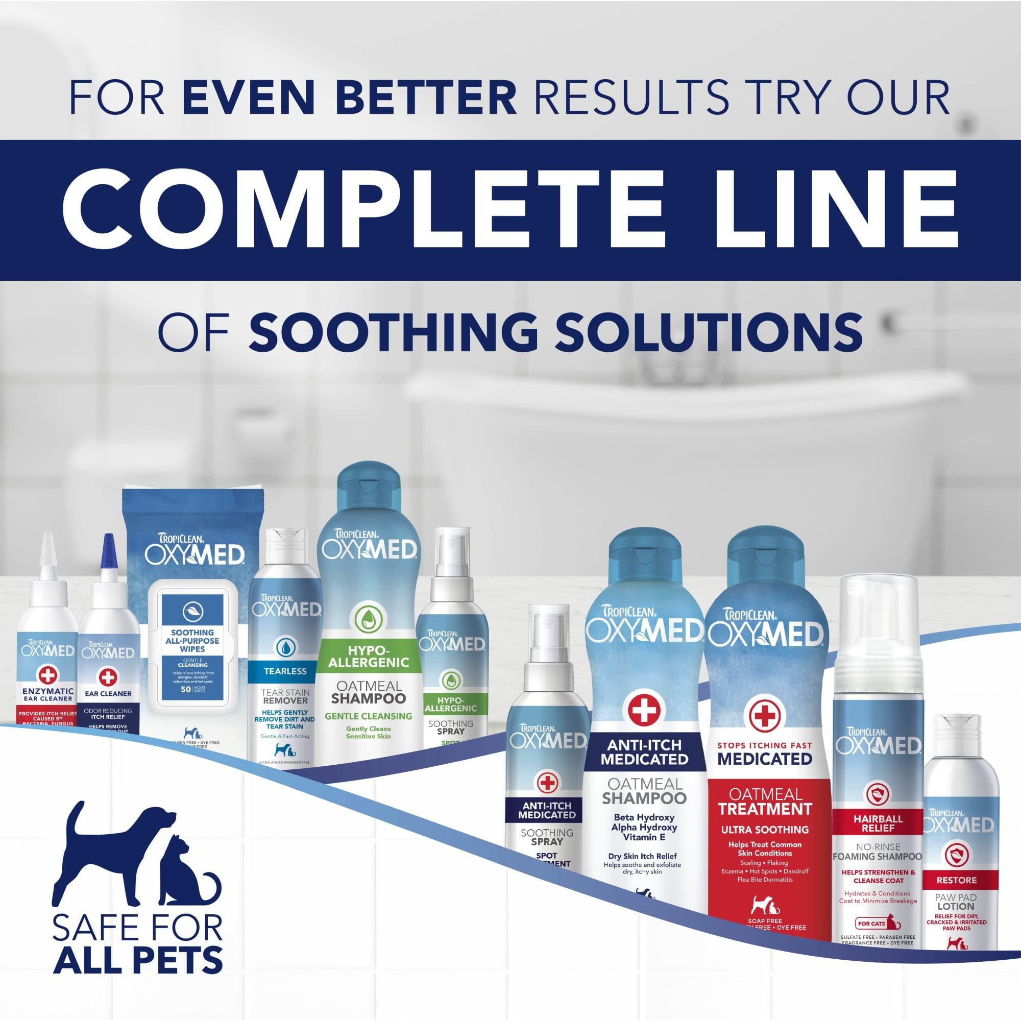 TropiClean OxyMed champú perro y gato, uso seguro.