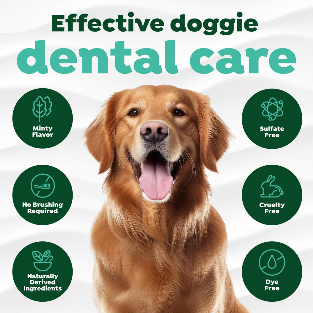 Mascotas felices tras usar TropiClean gel dental.