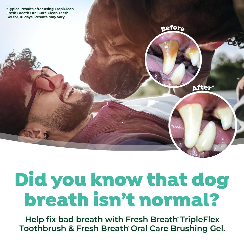 TropiClean TripleFlex facilita la limpieza rápida de dientes.