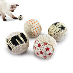 Bola TTcat de lona con cascabel para gatos de interior fomenta juego activo
