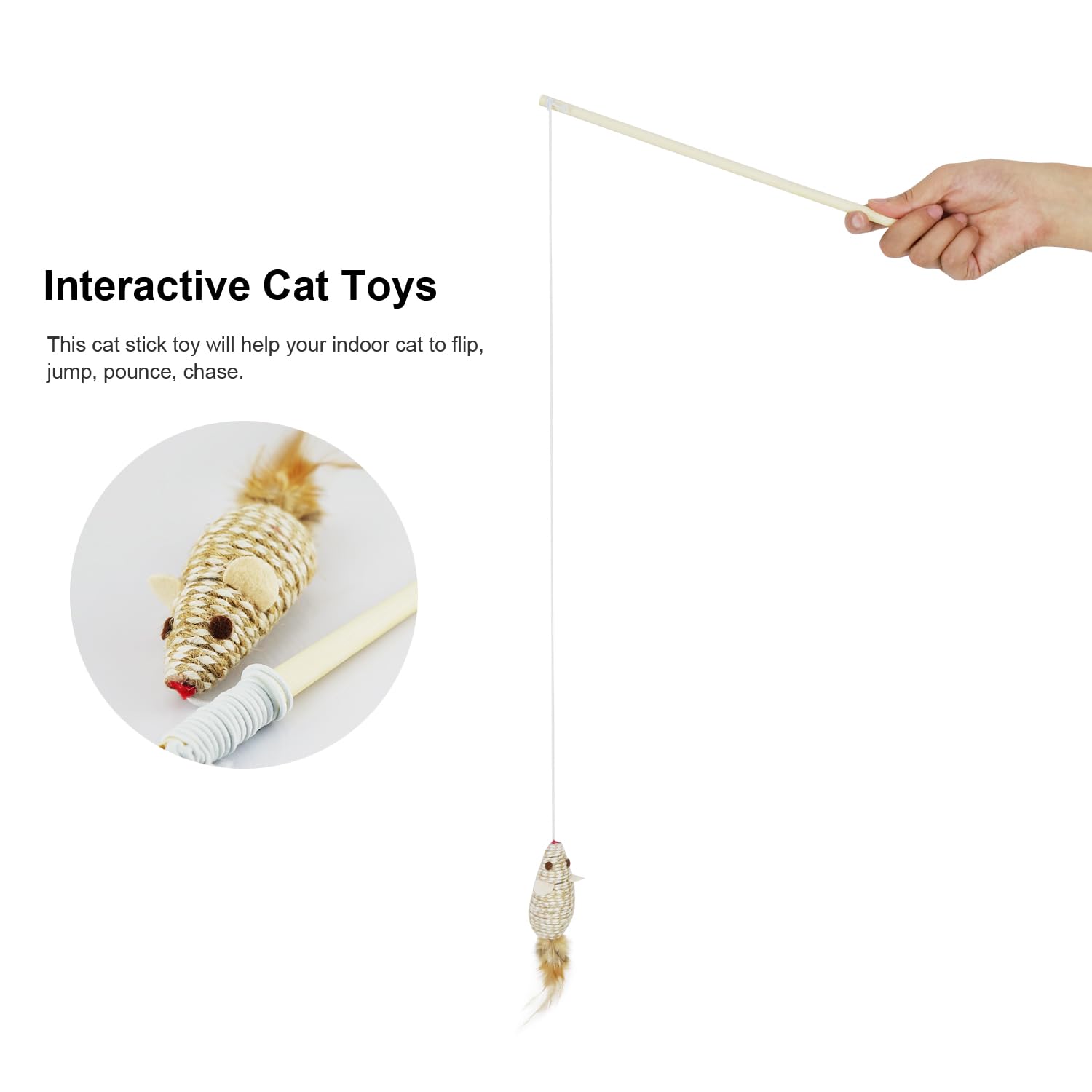 TTcat raton-de-pluma: atracción visual para horas de juego del gato.
