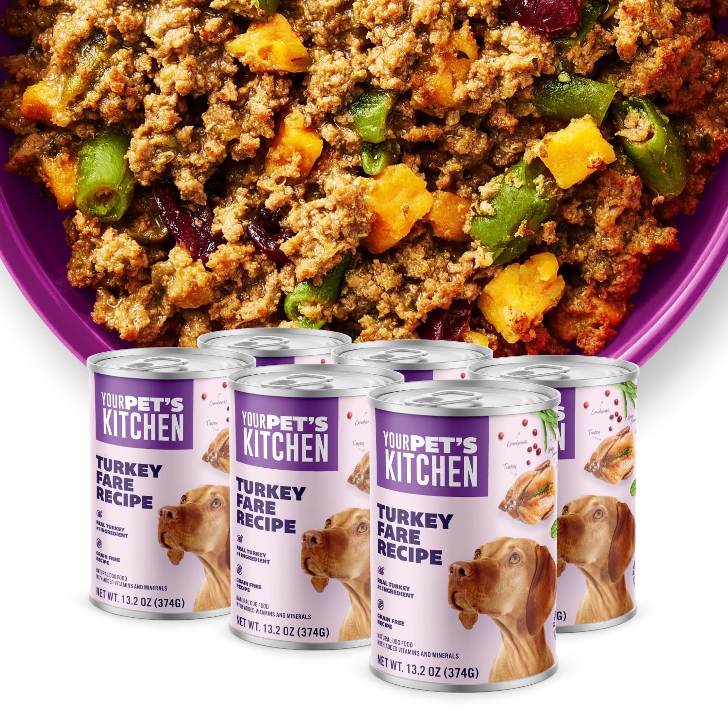 YOUR PET'S KITCHEN: lata-pavo-real-frente, proteína de calidad para perros activos.