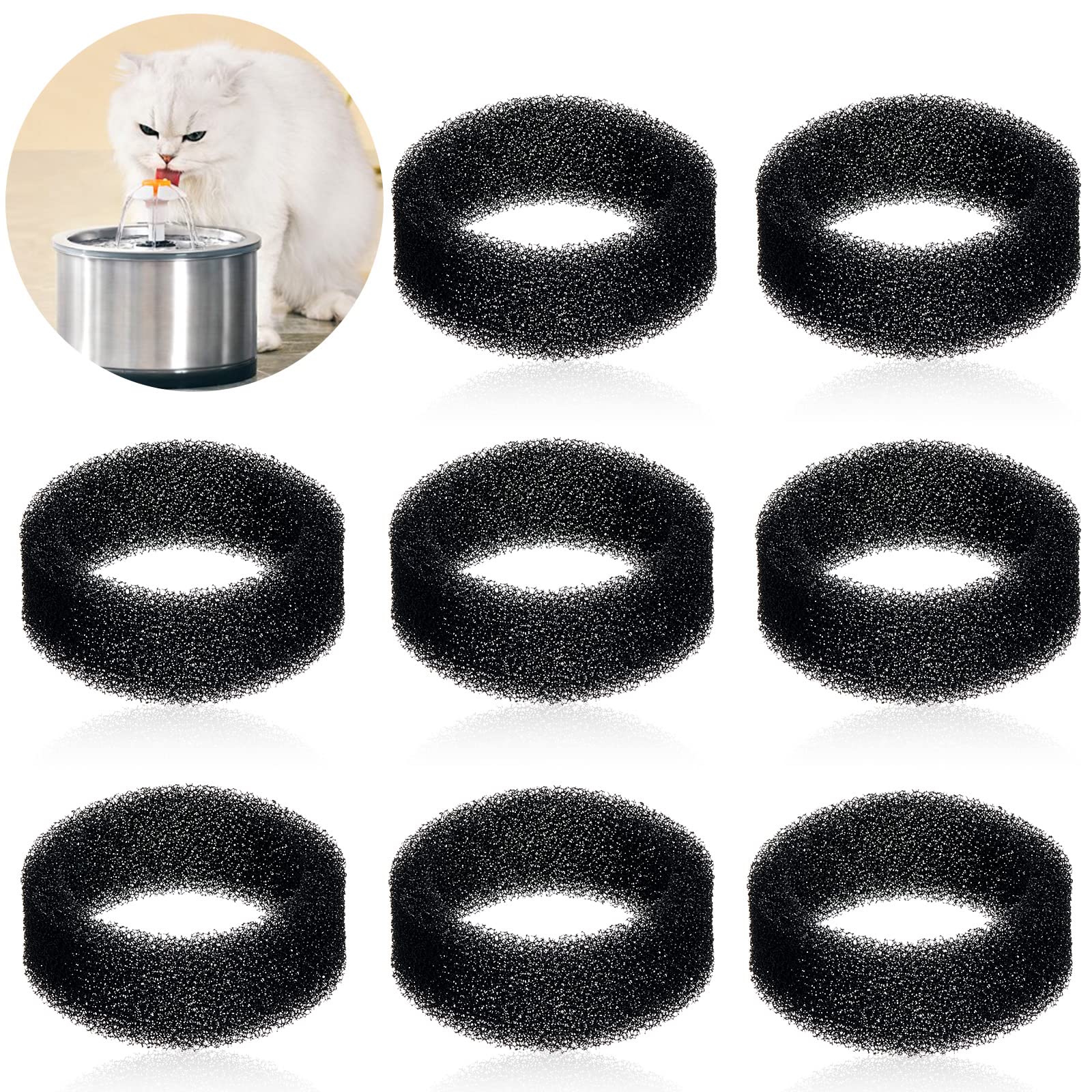 Filtro de espuma Tuanse para fuente de agua de mascotas, agua más limpia.
