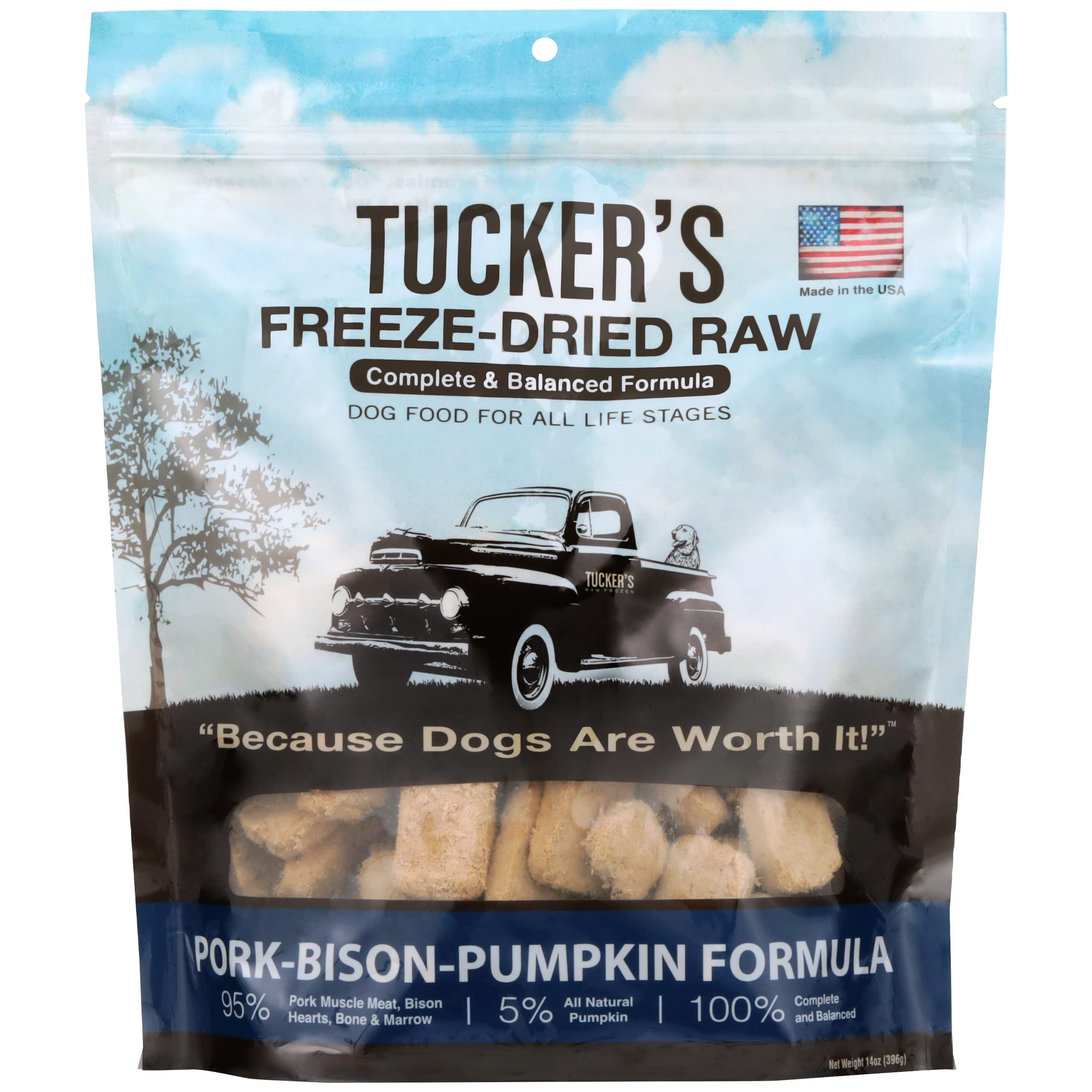 Tucker's Raw Frozen bolsa-14oz: alimento listo para servir al perro.