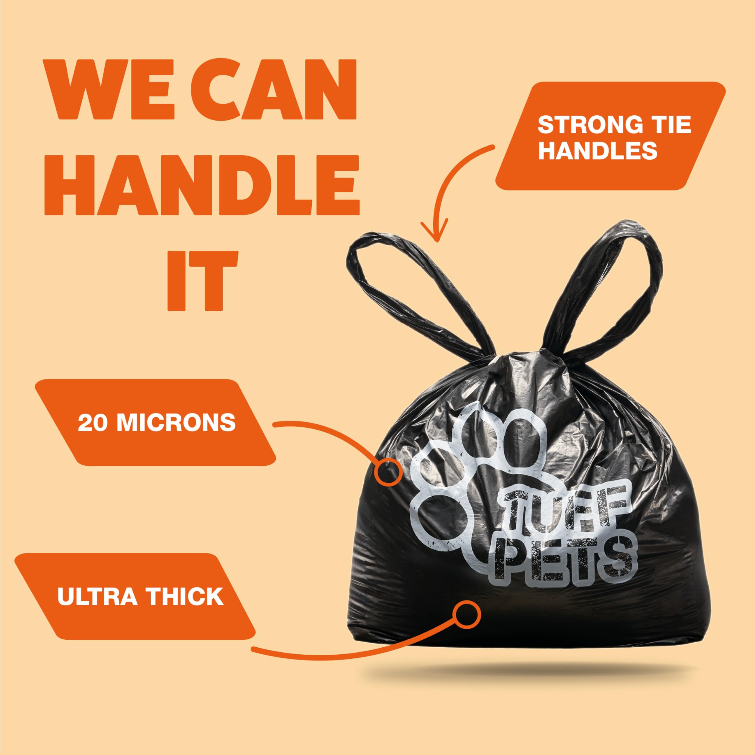 Tuff Pets bolsas tamaño 13.4x5.5 pulgadas para perros de todas las tallas.