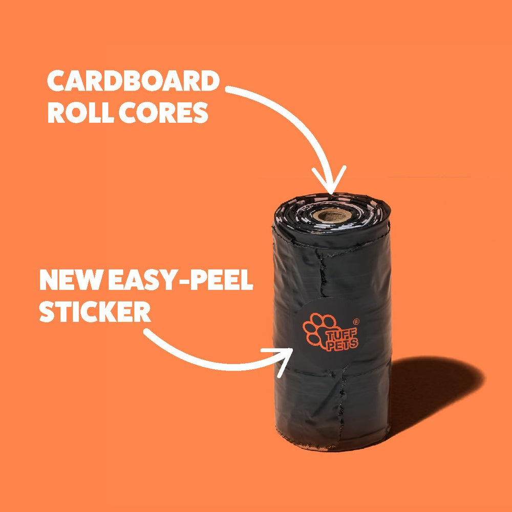 Tuff Pets rollos con núcleo de cartón reciclado, opción más sostenible.