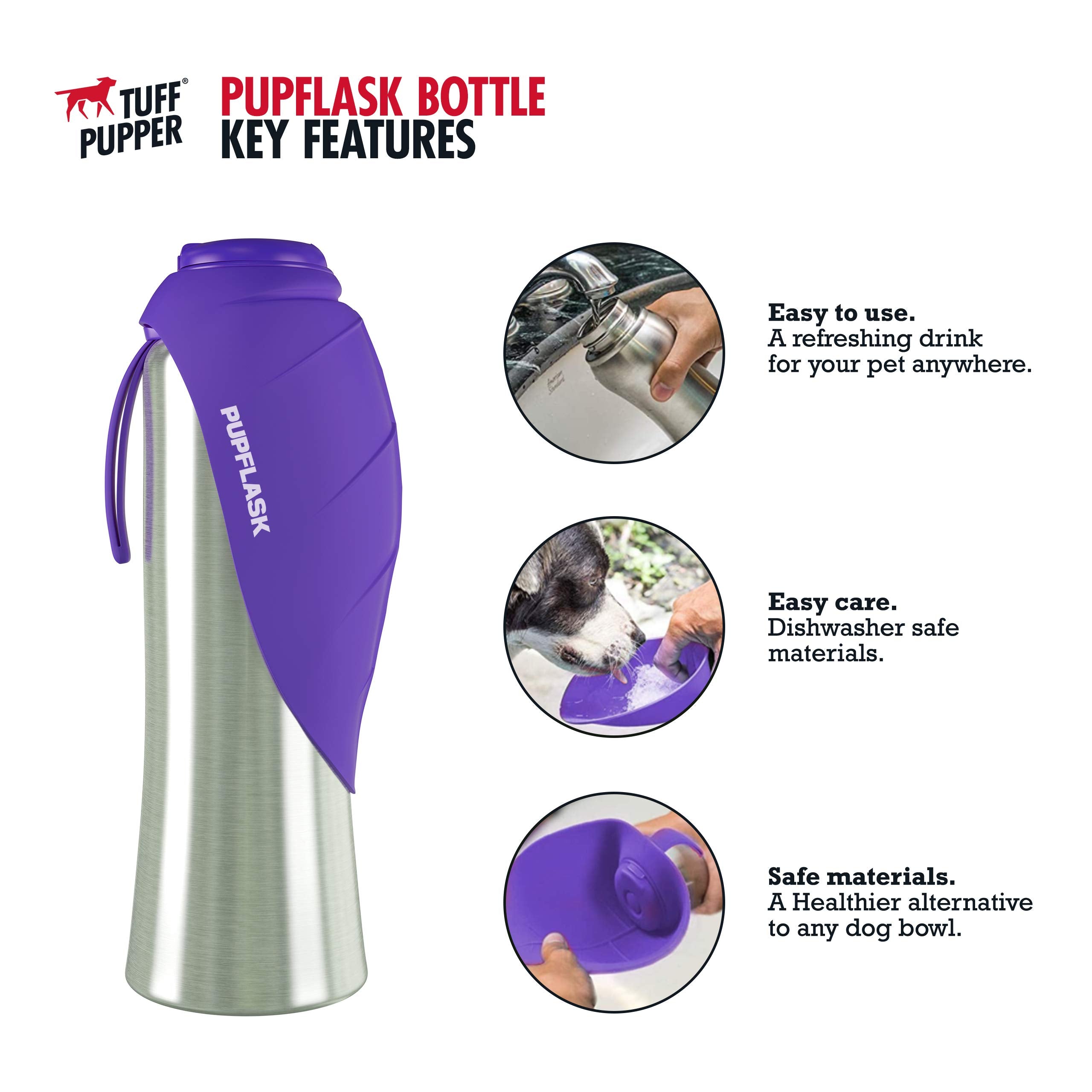 PupFlask 40oz, capacidad para salidas largas, sin rellenar