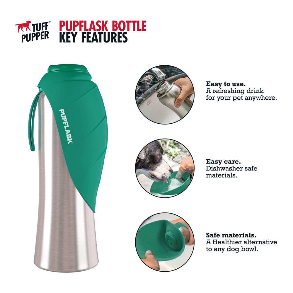 PupFlask: copa de silicona plegable para beber fácilmente durante el viaje.