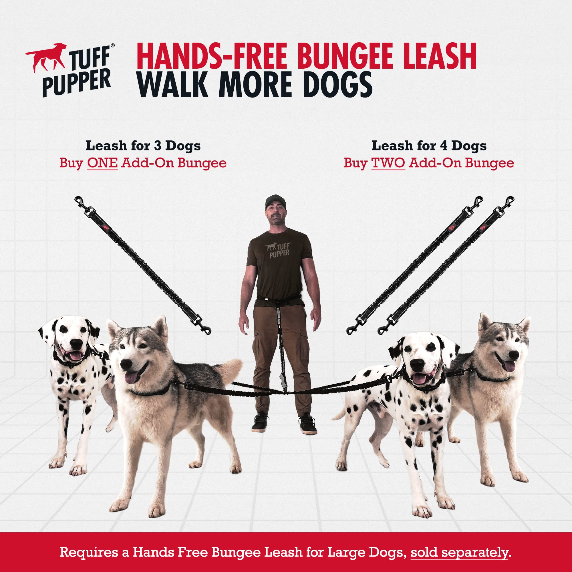 Con accesorios, se adapta para tres o cuatro perros.