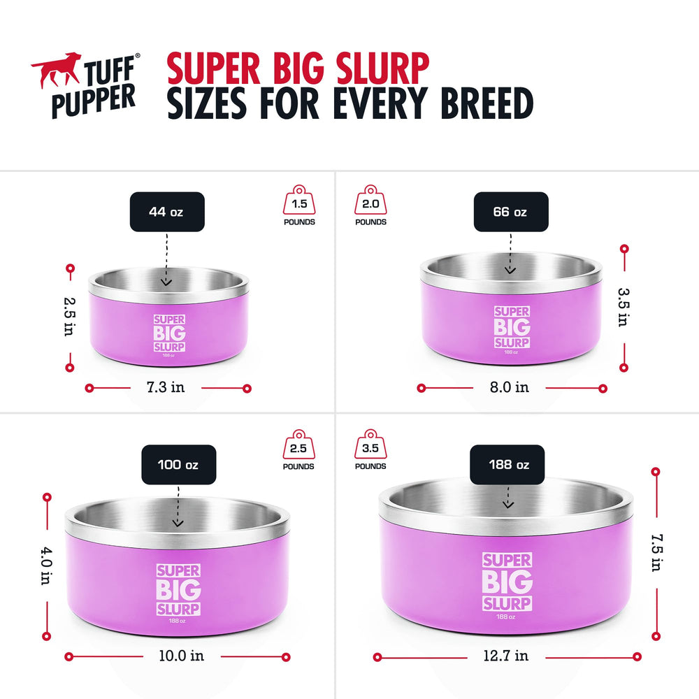 Tuff Pupper tazon de alta capacidad admite comida y agua para varias mascotas.