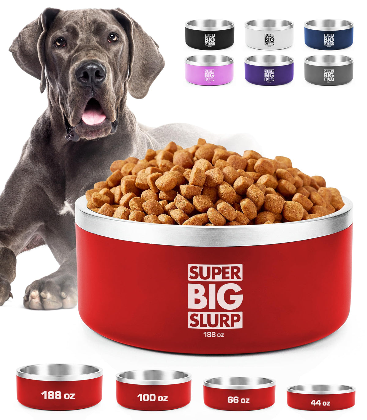 Tuff Pupper tazón doble pared aislado mantiene el agua fría para mascotas