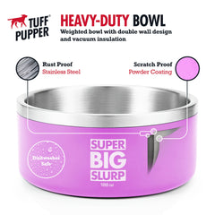 Tuff Pupper tazón resistente a la corrosión, ideal para uso exterior y patios.