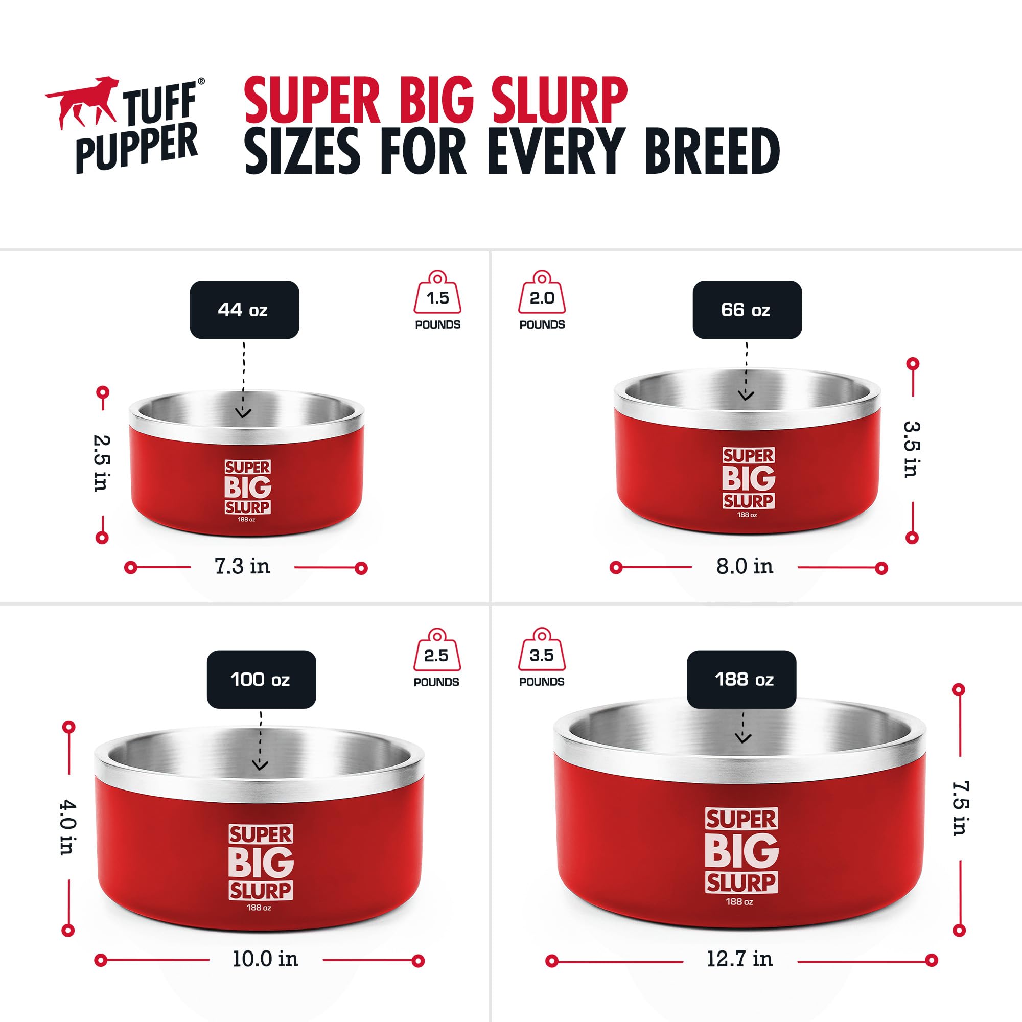 Tuff Pupper tazón apto para exteriores en climas variables