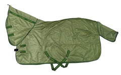Manta de malla deportiva TuffRider con cuello combinado en verde salvia y verde bosque