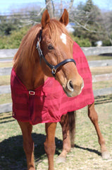 TuffRider Scrim Sheet burgundy, cierre velcro en tobillos para ajuste seguro