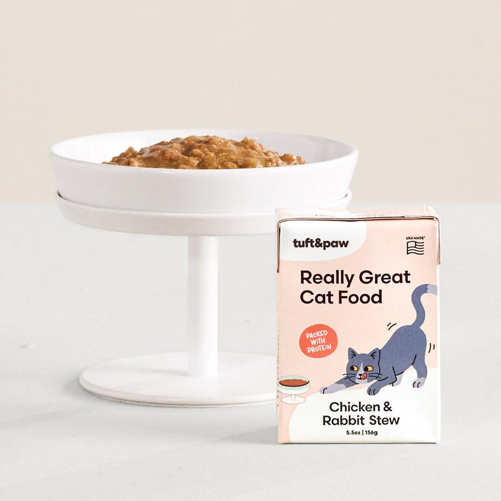 TUFT + PAW ingredientes 90% pollo y conejo, opción proteica para gatos.