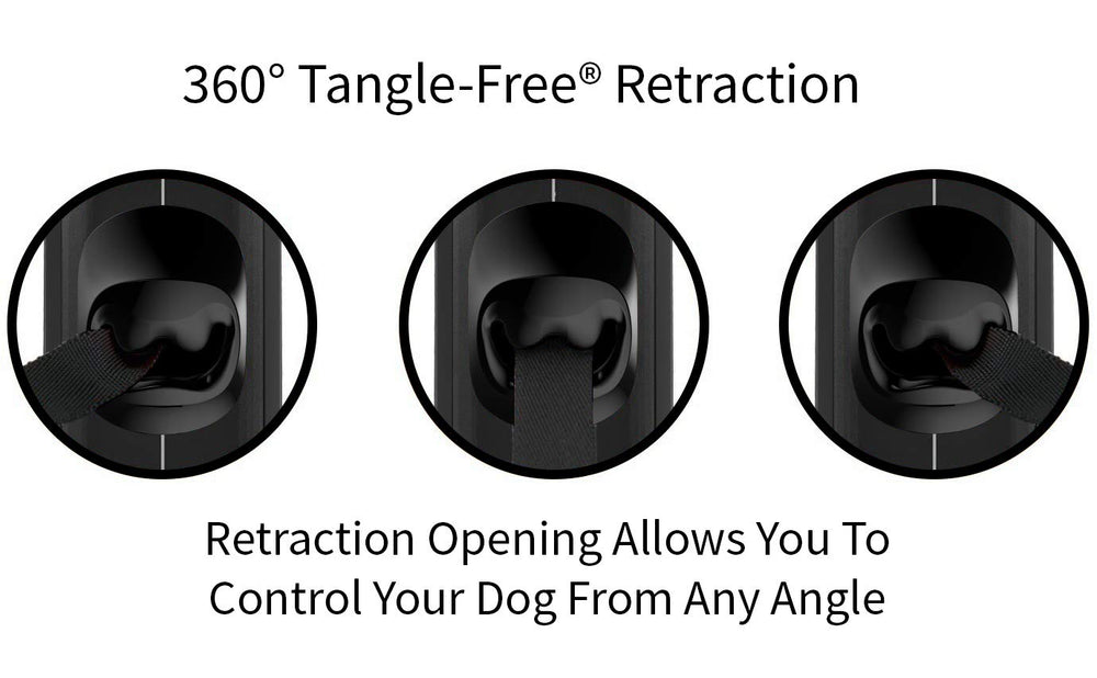 TUG 360 empuñadura ergonómica anti-deslizante para paseos largos y cómodos.