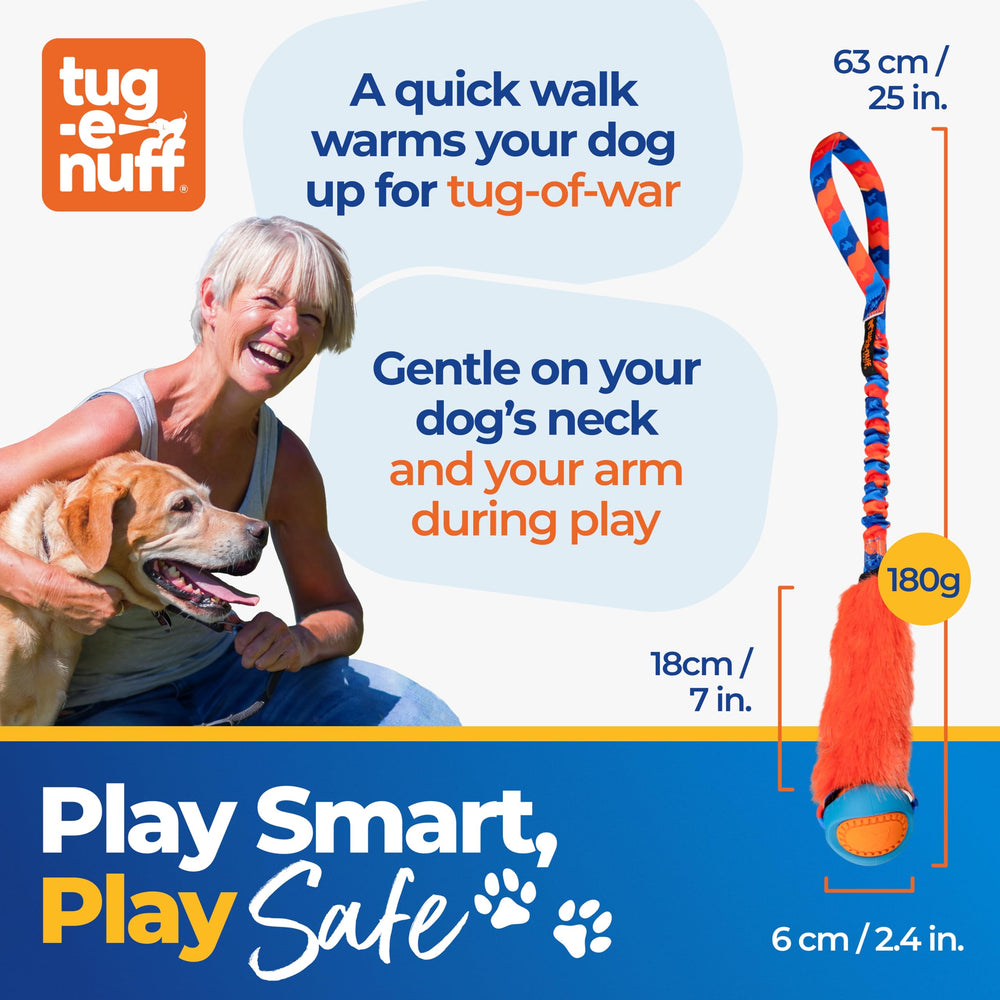 Tug-E-Nuff Fauxtastic PowerBall Bungee, asa absorbente para entrenamiento prolongado.