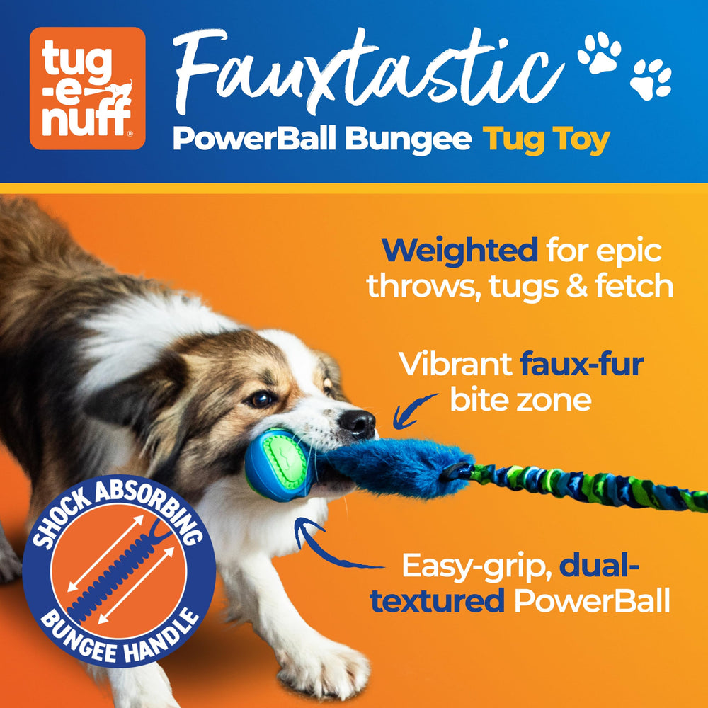 Tug-E-Nuff Fauxtastic PowerBall Bungee, asa cómoda para tirones más cómodos.