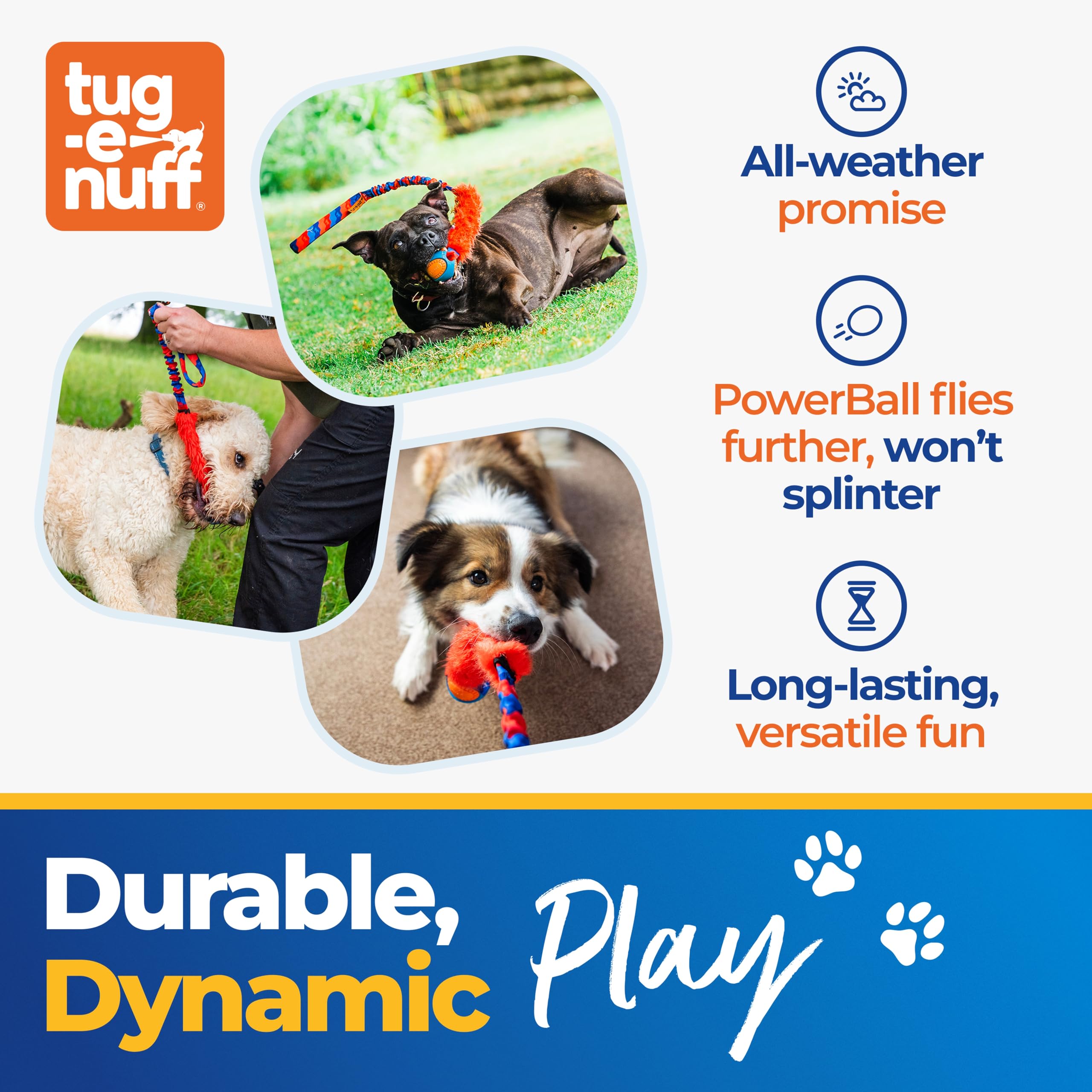 Tug-E-Nuff Fauxtastic PowerBall Bungee, juego de búsqueda para perros.