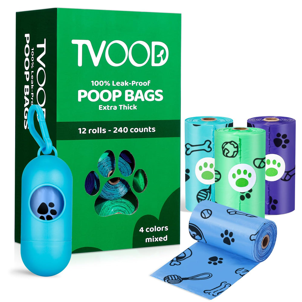 TVOOD dispensador con bolsas para perro, 240 unidades, práctico para paseos.