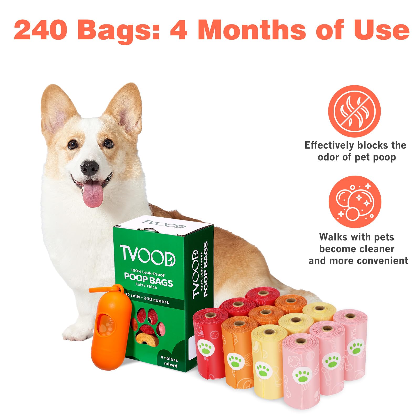 Paq de 240 bolsas con dispensador para viajes.