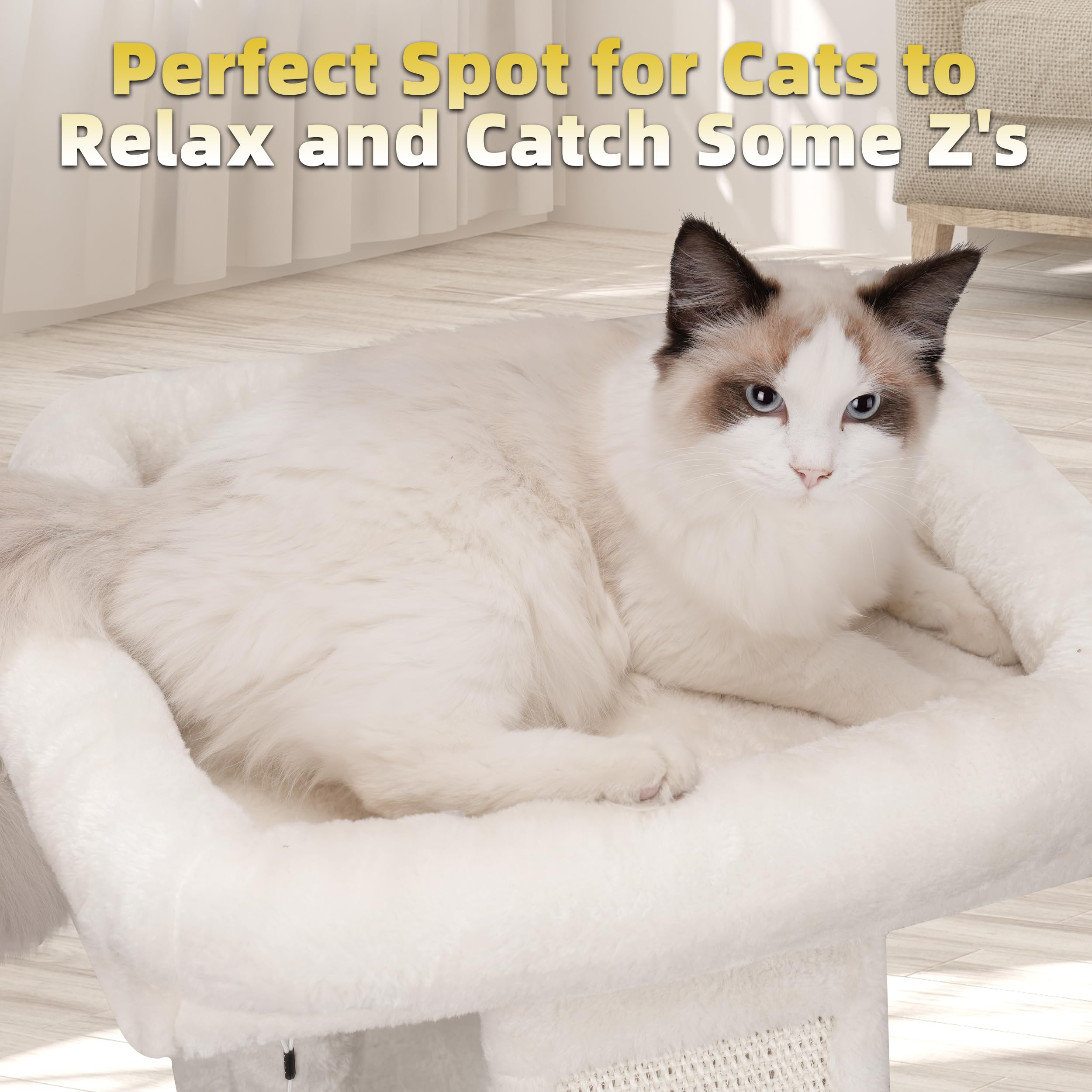 TWDEPART plataforma superior suave, rincón cómodo para siestas de tus gatos