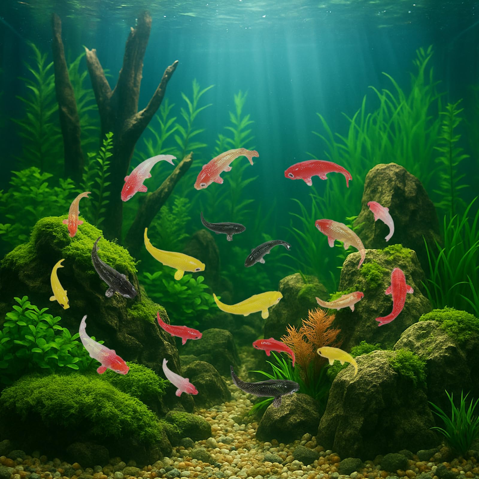 Tweruna conjunto de 20 peces koi mini para jardín y acuario