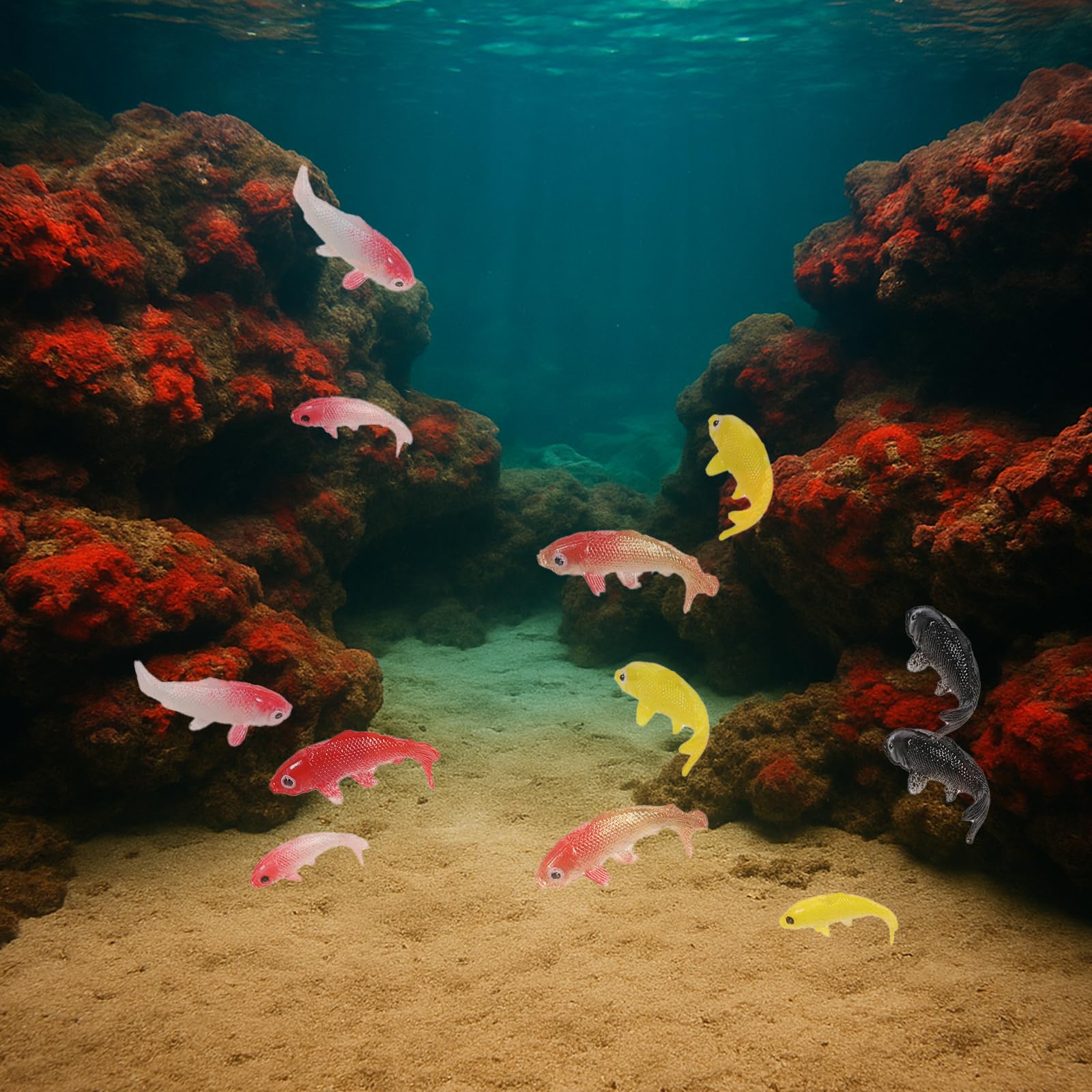 Tweruna pez koi mini para acuario interior decorativo