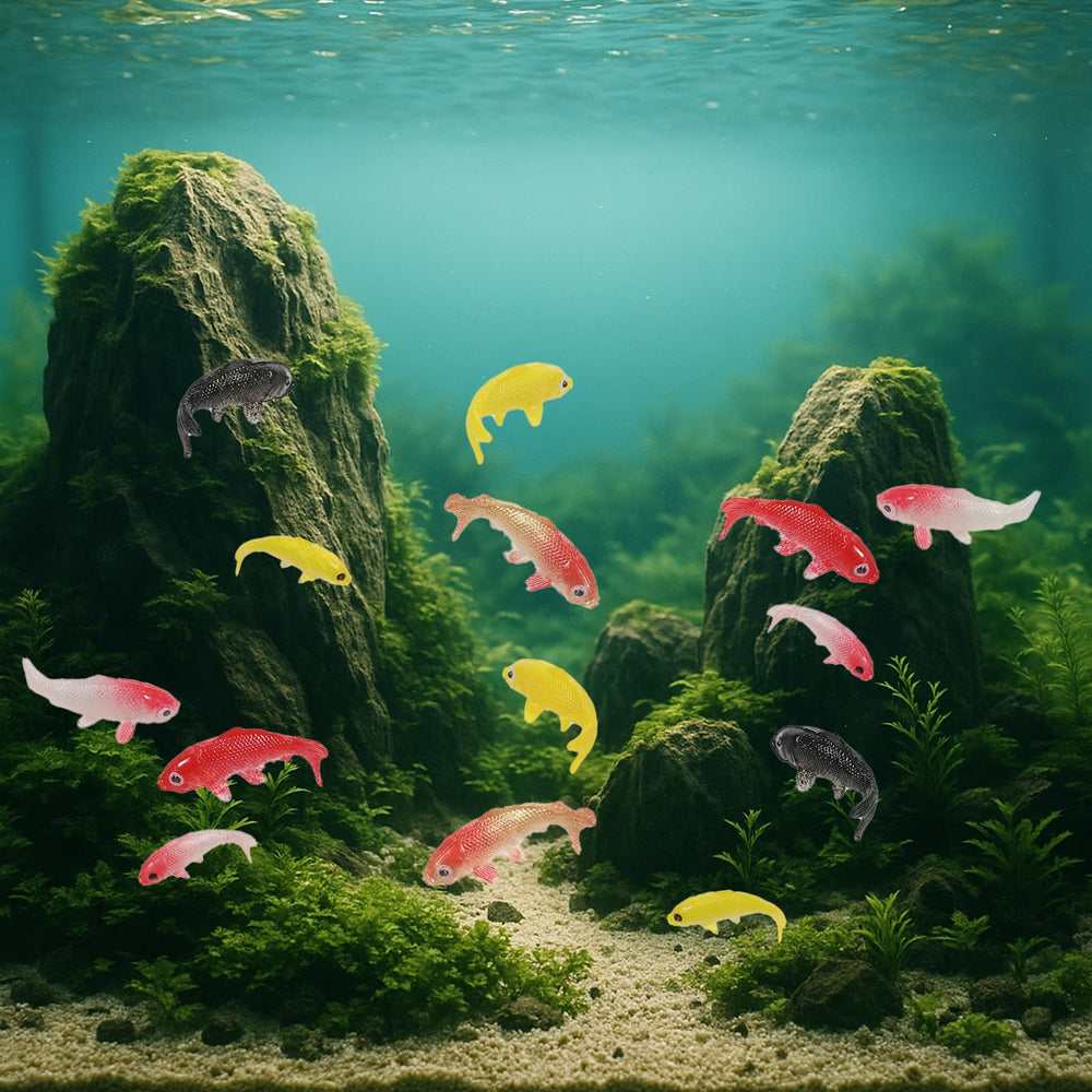 Tweruna pez koi mini en agua para acuario