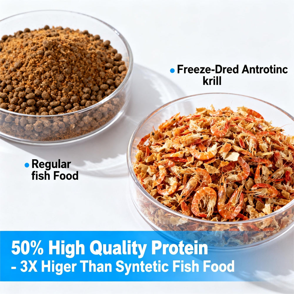 TWICEMET tapa hermética mantiene la frescura del krill entre comidas.