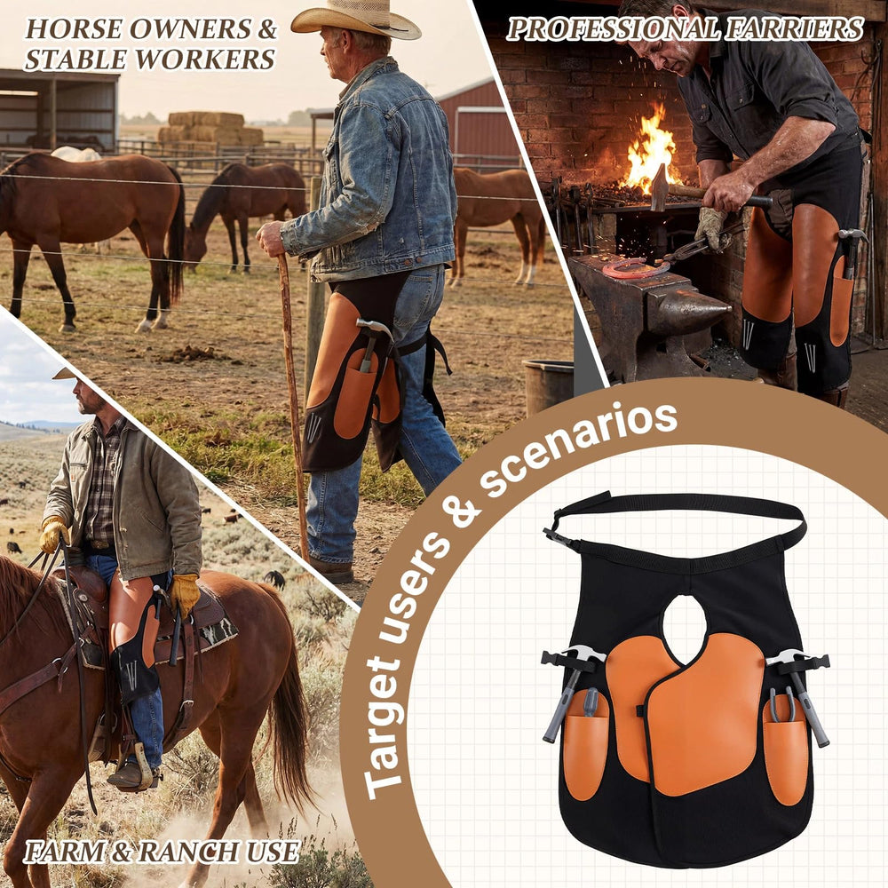 Twistover delantal de ante negro, duradero para trabajo diario.