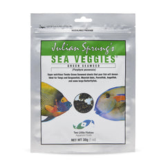 Two Little Fishies Sea Veg-Green Seaweed, empaque de 1 oz, rico en nutrientes para herbívoros.