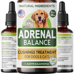 TwoFurFinds Adrenal Balance en botella gotas, fácil administración para mascotas.