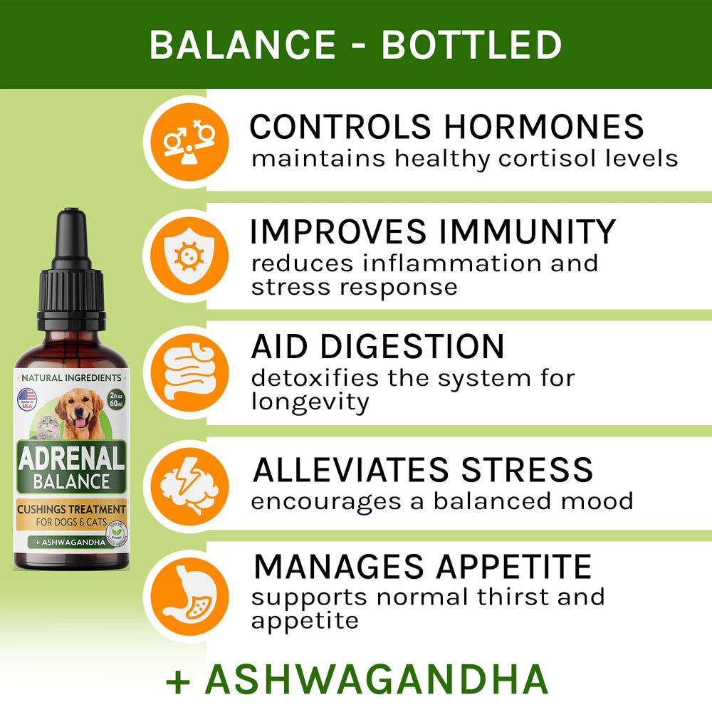 TwoFurFinds Adrenal Balance etiqueta clara, información de ingredientes para dueños.
