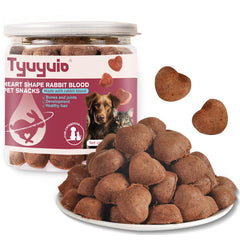 Tyuyuio sangre conejo liofilizada en corazón, premio sabroso para perros y gatos.