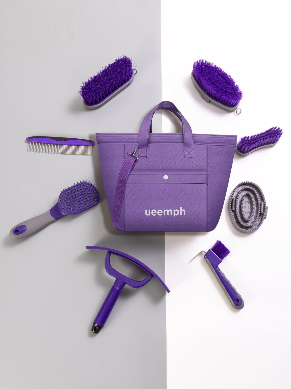 Ueemph kit caballos guantes de grooming para cepillado preciso