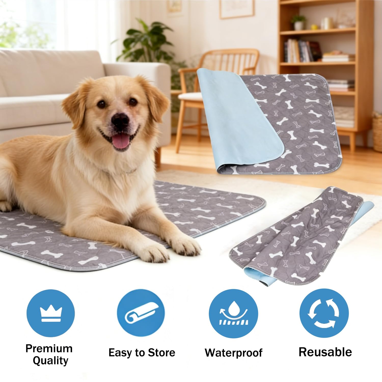 UKM almohadillas para cachorros con fondo impermeable para proteger muebles.
