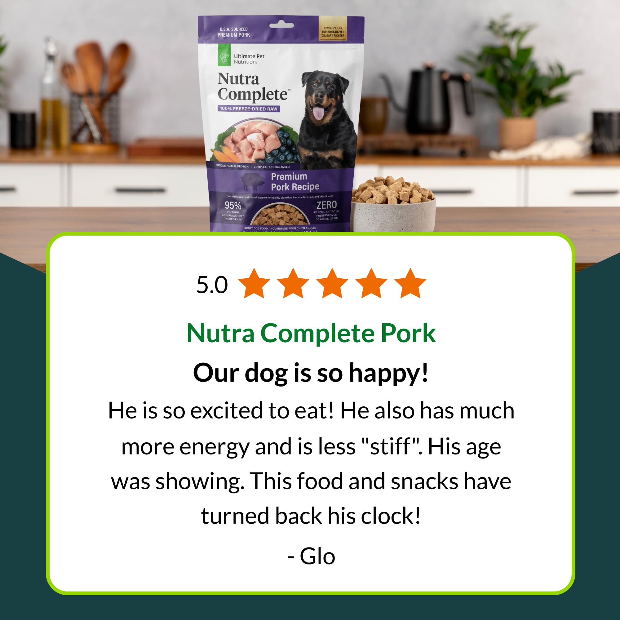 Nutra Complete 95 porc y organos, fuente proteica concentrada para perros