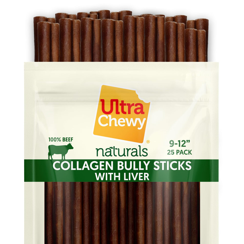 Tamaño de Ultra Chewy Bastones de Colágeno 9–12 pulgadas en la mano para mordidas controladas.