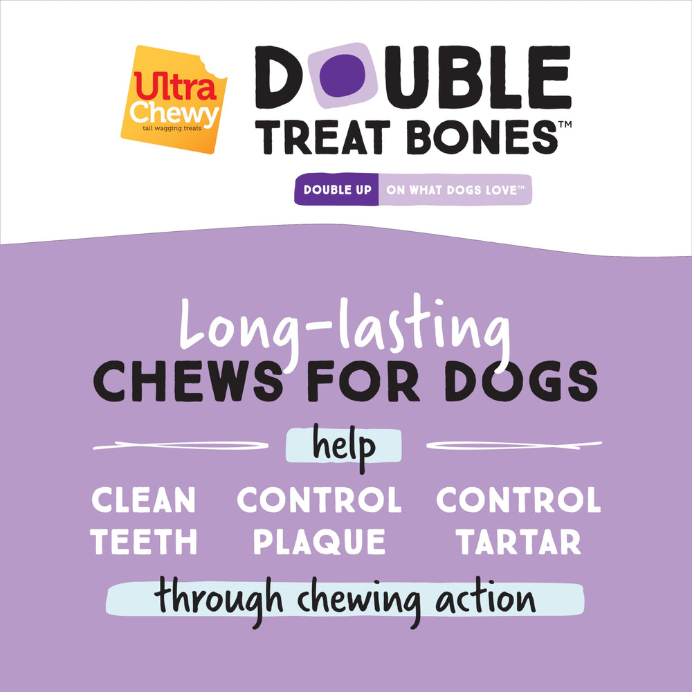 Ultra Chewy, hueso doble tocino y queso, snack irresistible para perros grandes