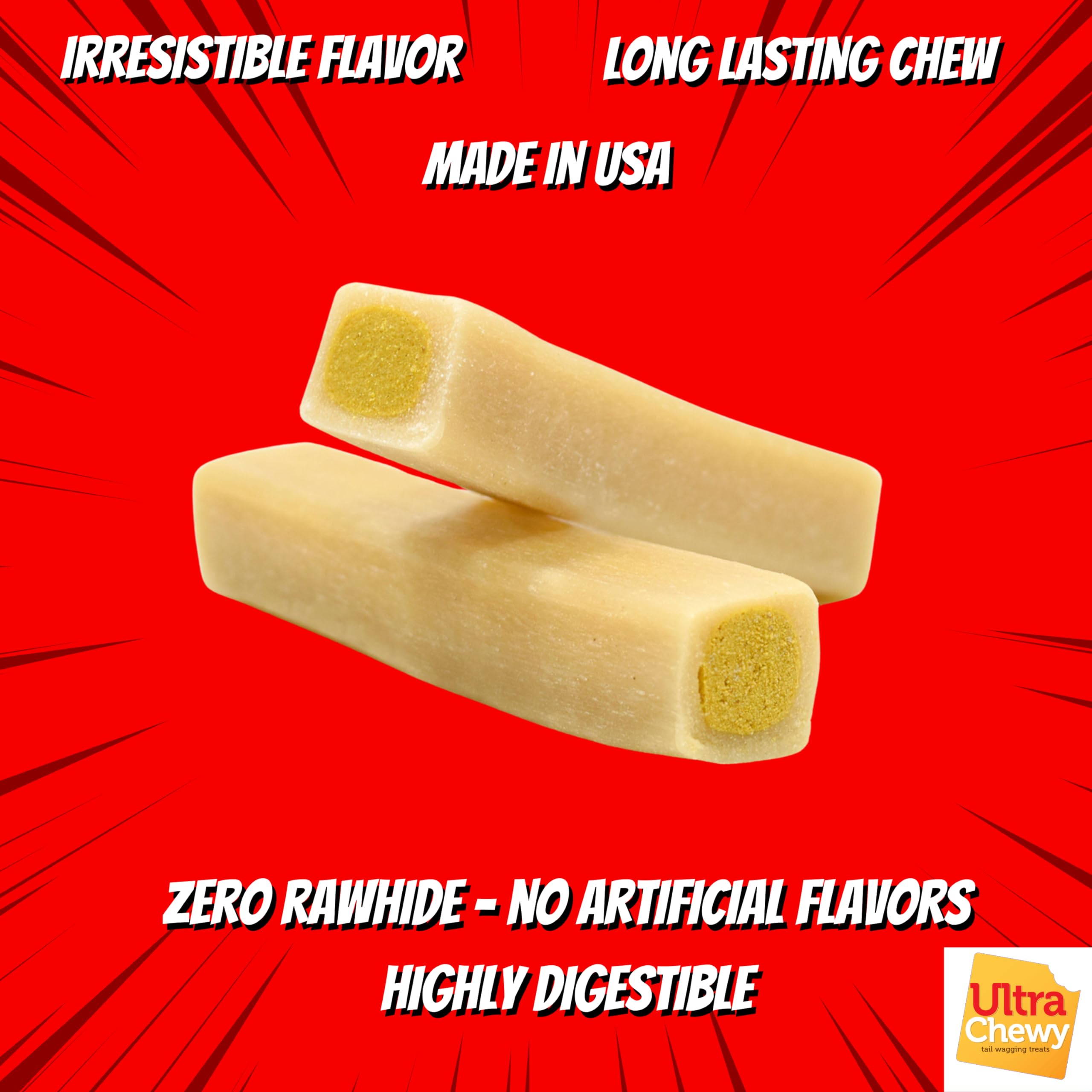 Ultra Chewy Double Treat Bones – parfait pour morsures agressives.