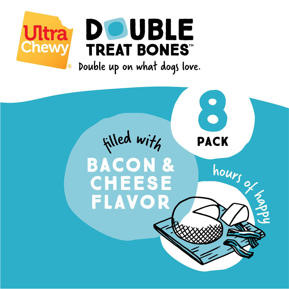 Ultra Chewy Huesos Doble Premio, libre de cuero crudo para una experiencia suave.