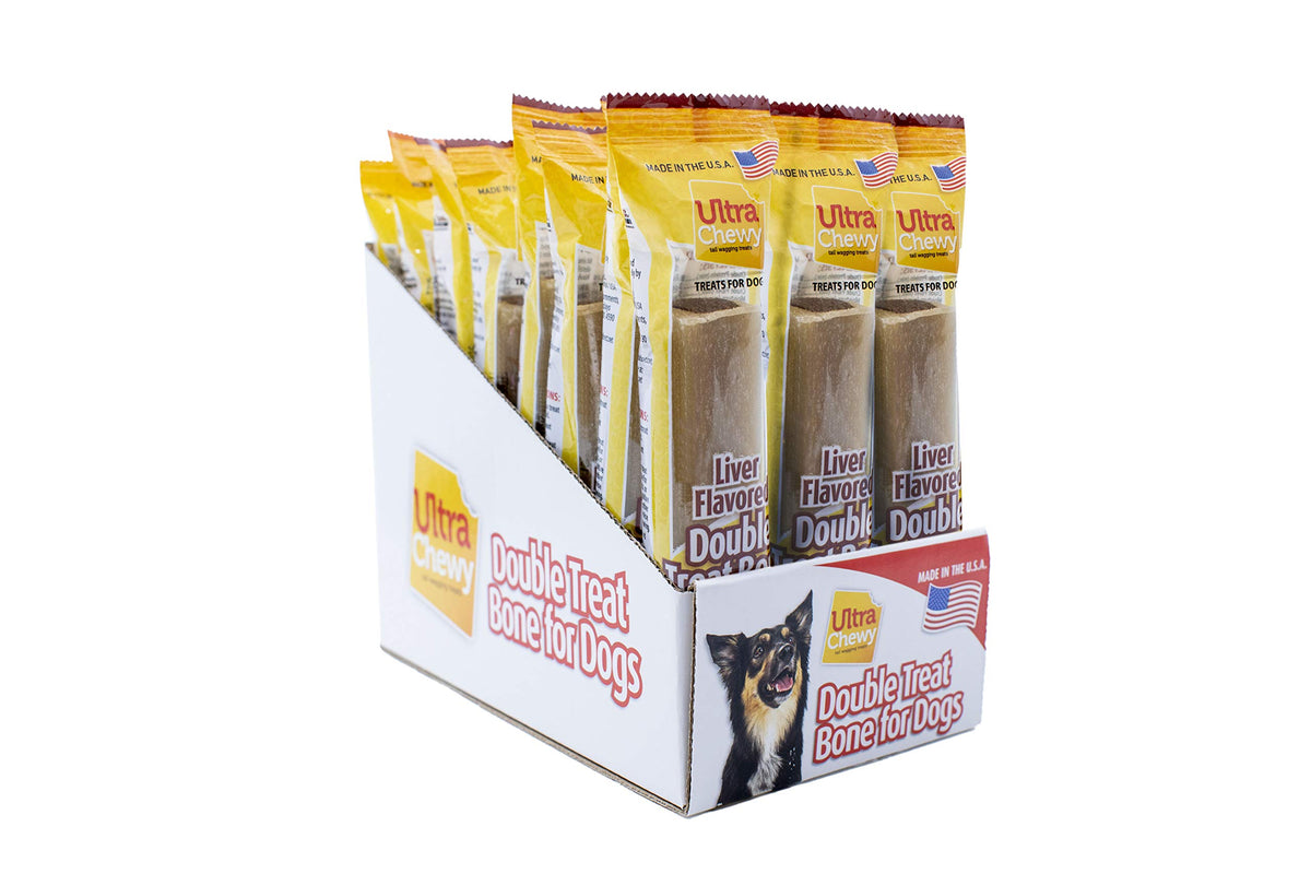 Ultra Chewy Huesos Doble Recompensa para perros, masticación prolongada