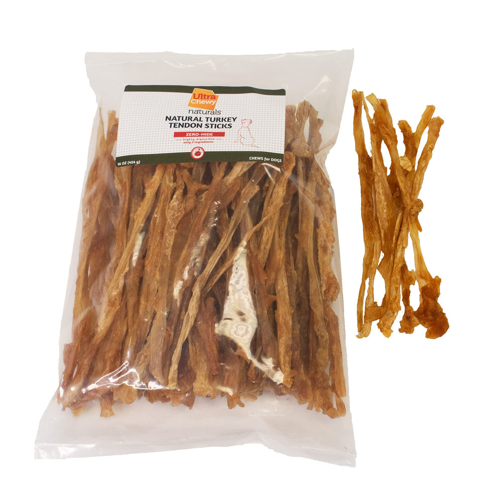Ultra Chewy tendones de pavo: palitos de 1 libra, recompensa duradera para entrenar