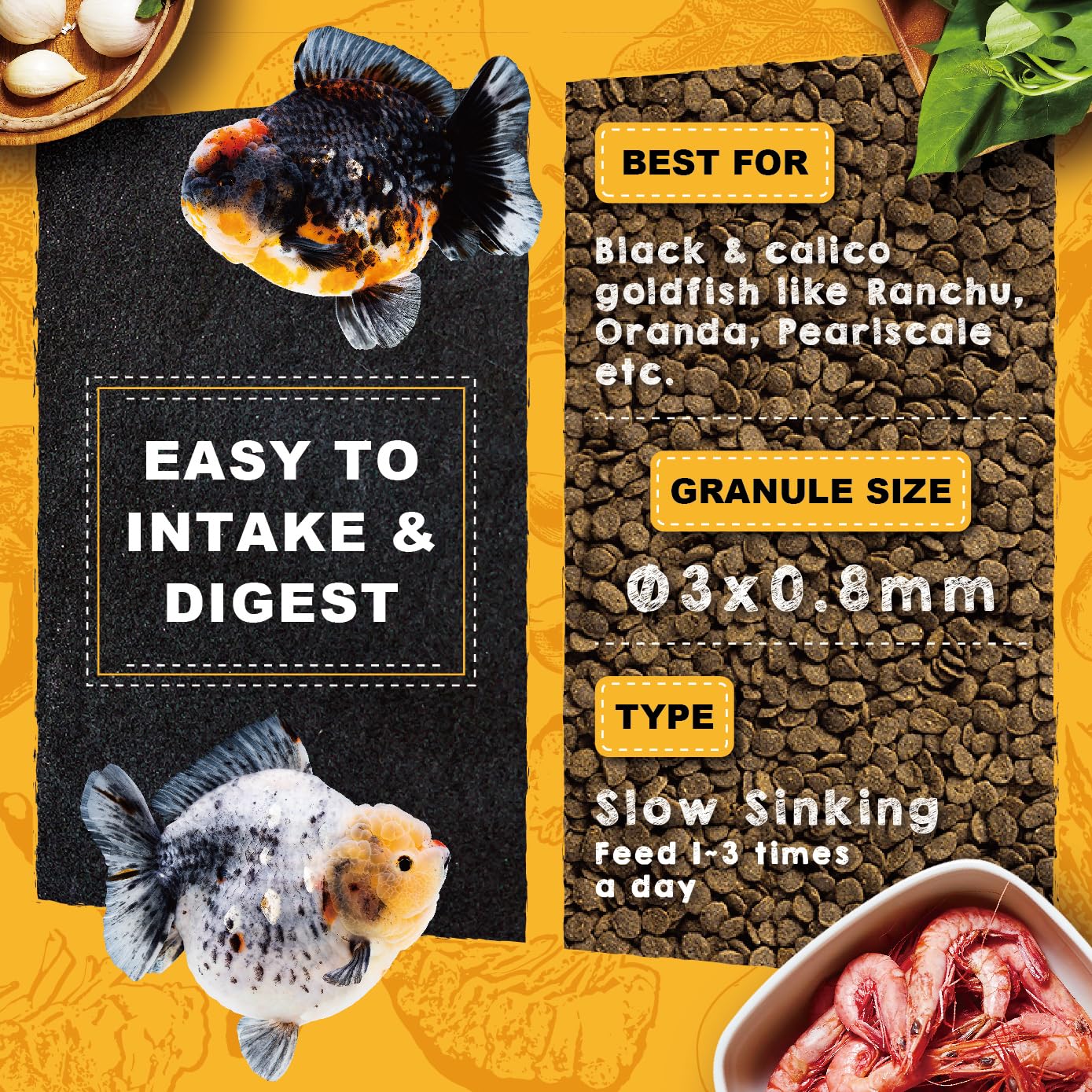 Ultra Fresh Apex: pequeño tamaño de las croquetas con hundimiento lento para peces de aletas pequeñas.